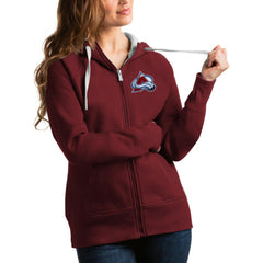 Colorado Avalanche Antigua Women's Victory Full-Zip Hoodie - Burgundy - NHL 4627420