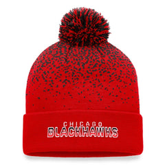 Chicago Blackhawks Fanatics Iconic Gradient Cuffed Knit Hat with Pom - Red - NHL 4630223