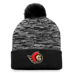 Ottawa Senators Fanatics Defender Cuffed Knit Hat with Pom - Black - NHL 4630290