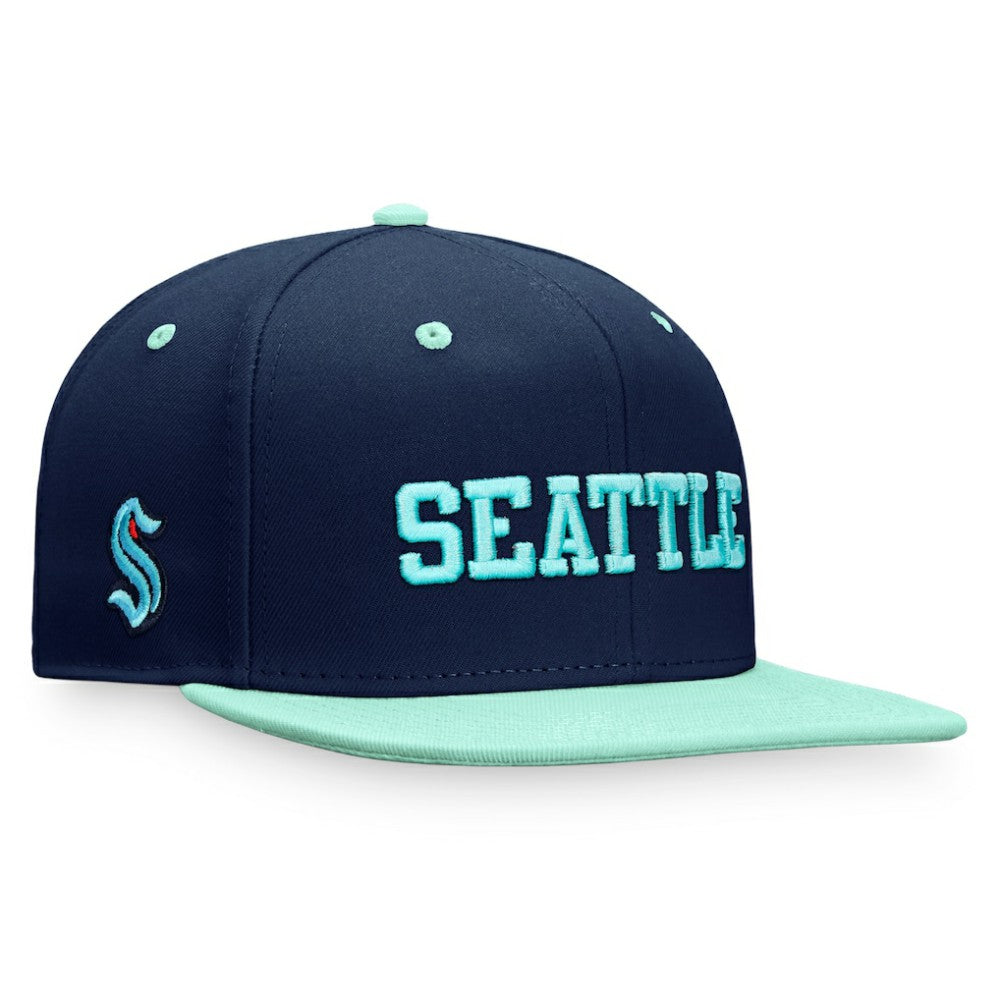 Seattle Kraken Fanatics Heritage City Two-Tone Snapback Hat - Deep Sea Blue/Light Blue - NHL 4631511
