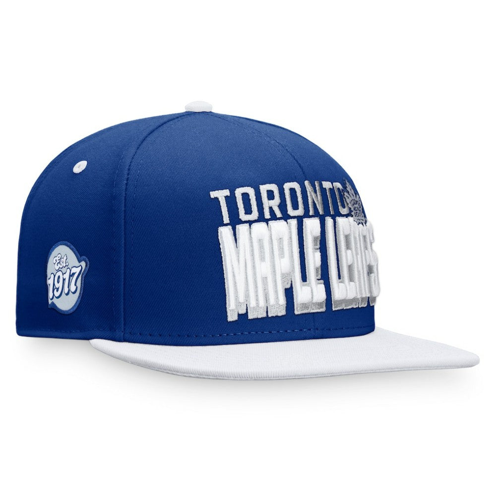 Toronto Maple Leafs Fanatics Heritage Retro Two-Tone Snapback Hat - Blue/White - NHL 4631558