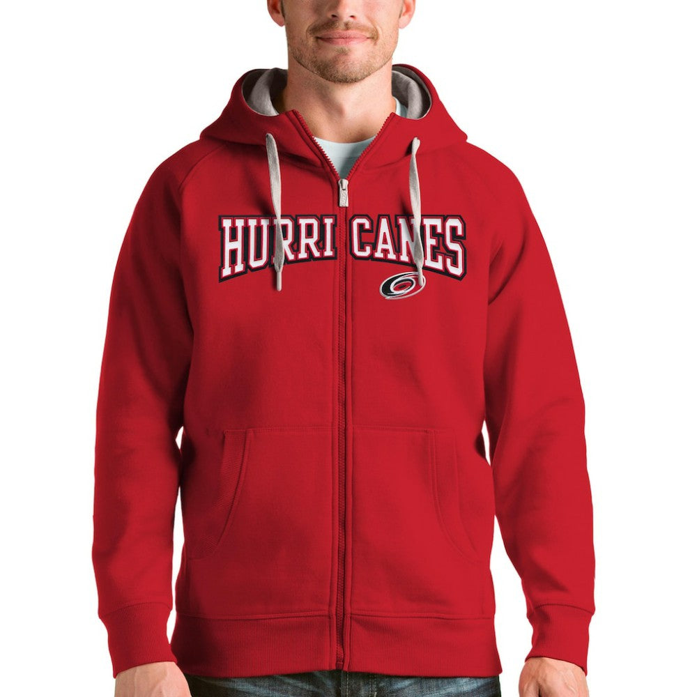 Carolina Hurricanes Antigua Wordmark Victory Full-Zip Hoodie - Red - NHL 4636856
