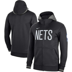 Brooklyn Nets Authentic Showtime Performance Full-Zip Hoodie Black | Nike