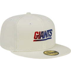 New York Giants New Era Chrome Color Dim 59FIFTY Fitted Hat Cream