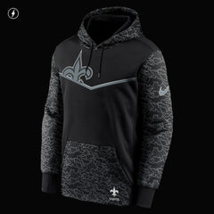 Nike New Orleans Saints RFLCTV Chevron Pullover Hoodie Black