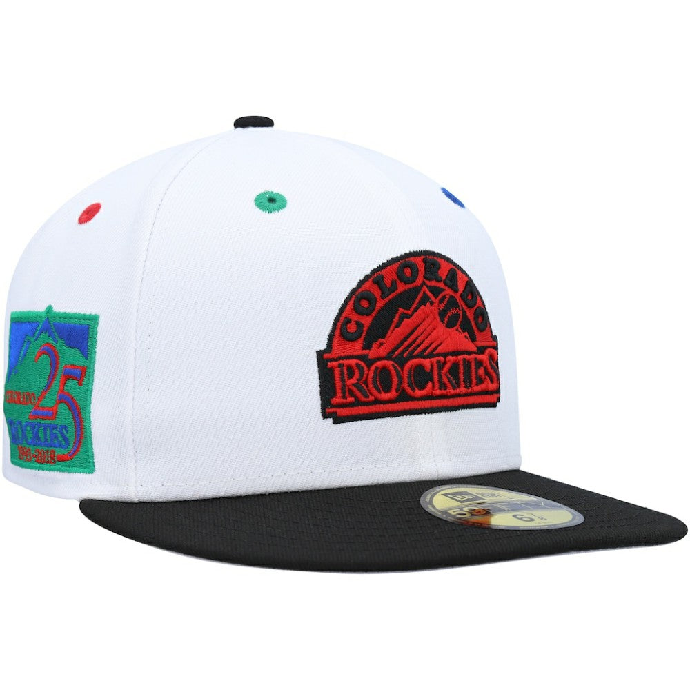 Colorado Rockies New Era 25th Anniversary Primary Eye 59FIFTY Fitted Hat - White/Black - New Era Online