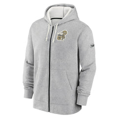 Nike New Orleans Saints Historic Lifestyle Full-Zip Hoodie Heather Gray