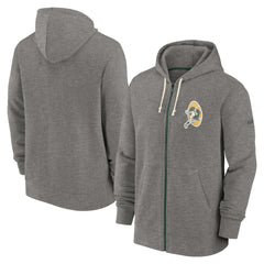 Nike Green Bay Packers Historic Lifestyle Full-Zip Hoodie Heather Charcoal
