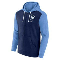Tampa Bay Rays Fanatics Blown Away Full-Zip Hoodie - Heathered Navy/Heathered Light Blue - Fanatics on Sale