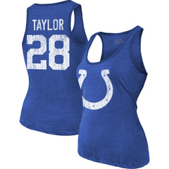 Jonathan Taylor Indianapolis Colts Majestic Threads Women's Player Name & Number Tri-Blend Tank Top Royal