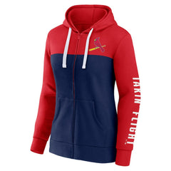 St. Louis Cardinals Fanatics Women's Take The Field Colorblocked Hoodie Full-Zip Jacket - Red/Navy - Fanatics Discount