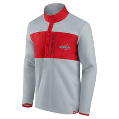 Washington Capitals Fanatics Hockey Polar Fleece Quarter-Snap Jacket - Gray/Red - NHL 4641763