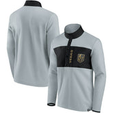 Vegas Golden Knights Fanatics Hockey Polar Fleece Quarter-Snap Jacket - Gray/Black - NHL 4641778
