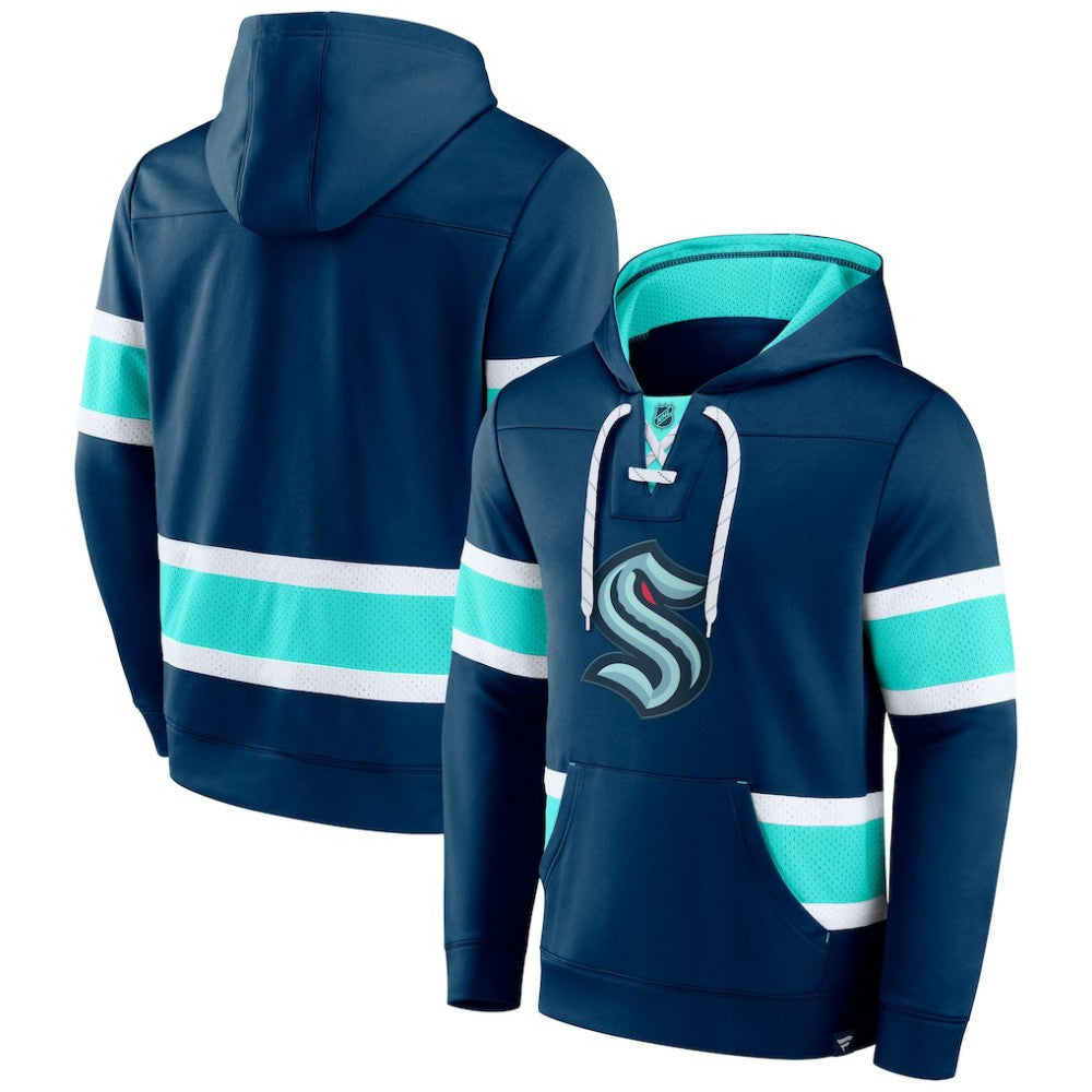 Seattle Kraken Fanatics Powerplay Warrior Pullover Hoodie - Deep Sea Blue - NHL 4641846