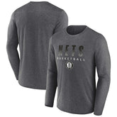 Brooklyn Nets Where Legends Play Iconic Practice Long Sleeve T-Shirt Heathered Charcoal | Fanatics outlet