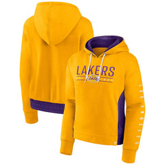 Los Angeles Lakers Women's Iconic Halftime Colorblock Pullover Hoodie Gold | Fanatics outlet