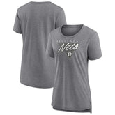 Brooklyn Nets Women's True Classics Tri-Blend T-Shirt Heathered Gray | Fanatics US
