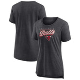 Chicago Bulls Women's True Classics Tri-Blend T-Shirt for sale Heathered Charcoal | Fanatics Near Me