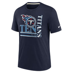 Nike Tennessee Titans Wordmark Logo Tri-Blend T-Shirt Navy