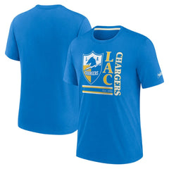 Nike Los Angeles Chargers Wordmark Logo Tri-Blend T-Shirt Powder Blue