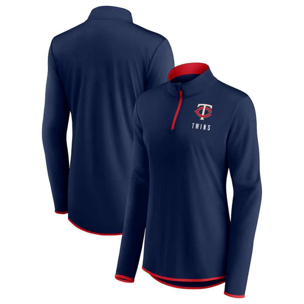 Minnesota Twins Fanatics Women's Worth The Drive Quarter-Zip Jacket - Navy - Fanatics Discount