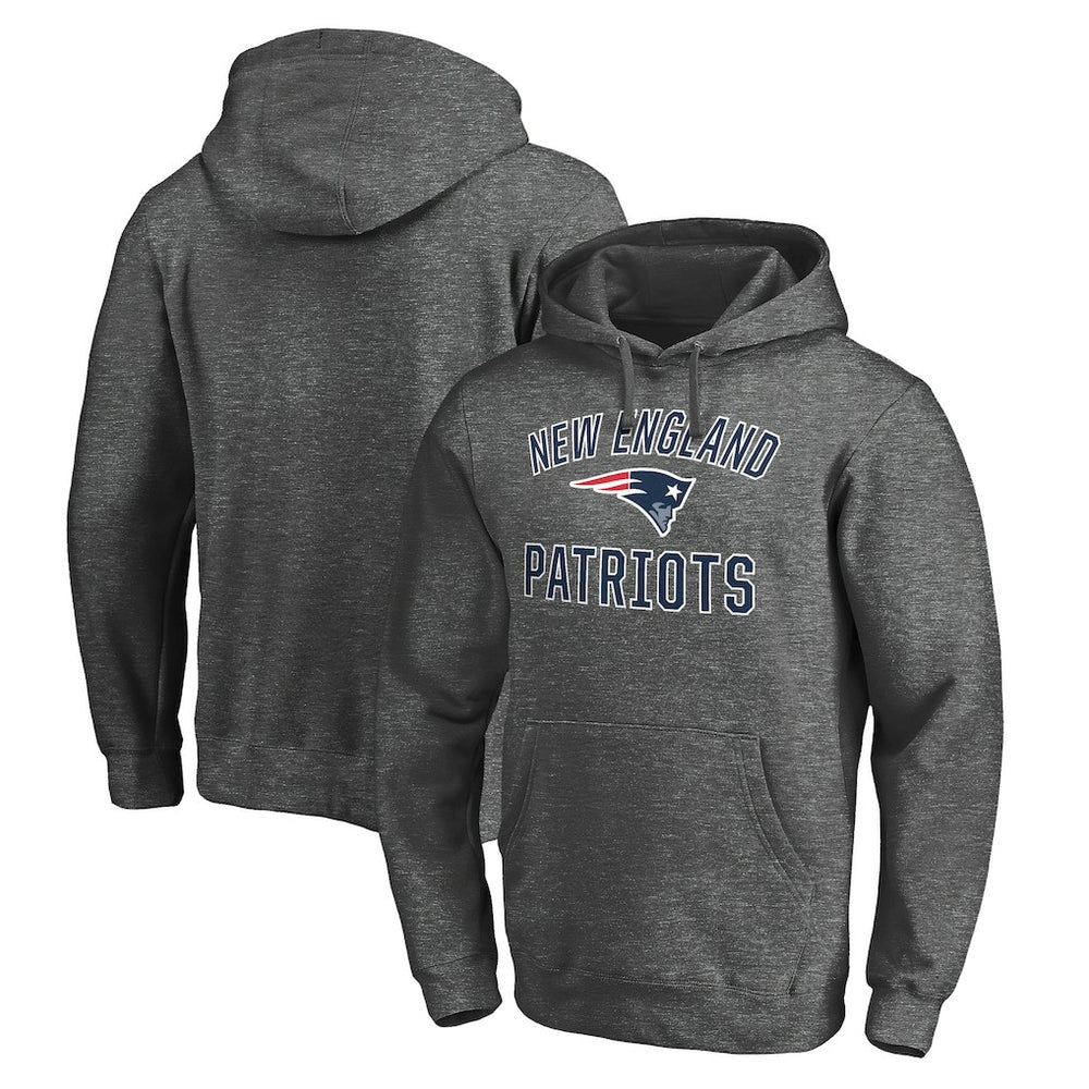 New England Patriots Victory Arch Team Fitted Pullover Hoodie Charcoal