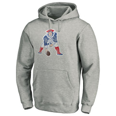 New England Patriots Throwback Logo Pullover Hoodie Heathered Gray