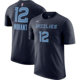 Ja Morant Memphis Grizzlies Icon 2022/23 Name & Number T-Shirt Navy | Nike