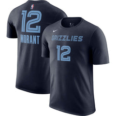 Ja Morant Memphis Grizzlies Icon 2022/23 Name & Number T-Shirt Navy | Nike
