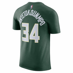 Giannis Antetokounmpo Milwaukee Bucks Icon 2022/23 Name & Number T-Shirt Hunter Green | Nike outlet