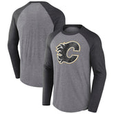 Calgary Flames Fanatics Special Edition Long Sleeve Tri-Blend Raglan T-Shirt - Heather Gray - NHL 4659621