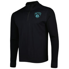 Brooklyn Nets Levelwear Nano Engineered Knit Fabric Quarter-Zip Jacket Black