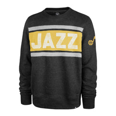 Utah Jazz '47 Tribeca Emerson Pullover Sweatshirt Heather Black | 47 brand Lifestyle