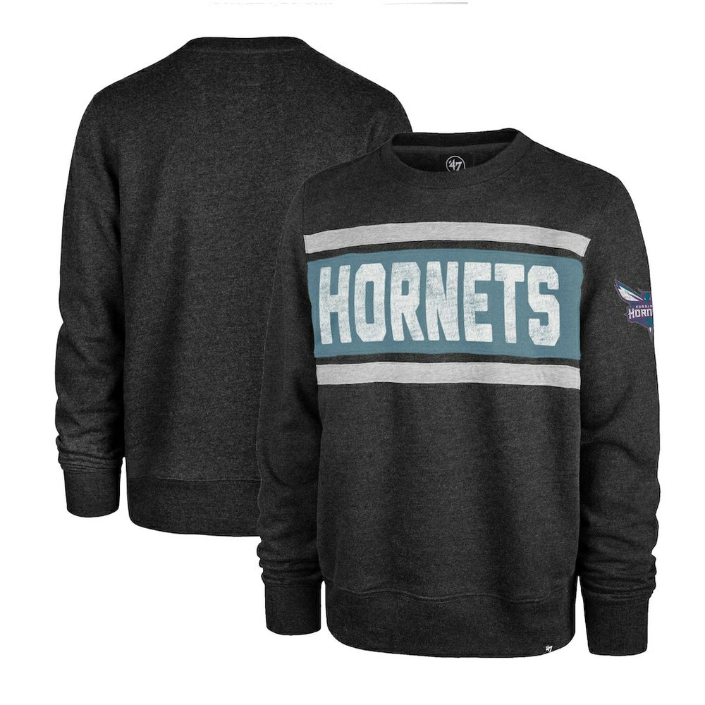 Charlotte Hornets '47 Tribeca Emerson Pullover Sweatshirt Heather Black | 47 brand outlet