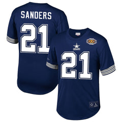 Mitchell & Ness Deion Sanders Dallas Cowboys Retired Player Name & Number Mesh Top Navy
