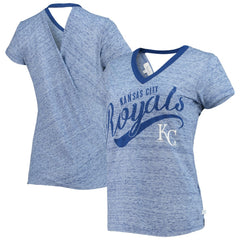 Kansas City Royals Touch Women's Hail Mary Back Wrap Space-Dye V-Neck T-Shirt - Royal - MLB on Sale