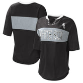 Chicago White Sox Touch Women's Lead Off Notch Neck T-Shirt - Black/Silver - MLB Lifestyle