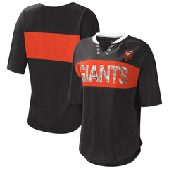 San Francisco Giants Touch Women's Lead Off Notch Neck T-Shirt - Black/Orange - MLB on Sale