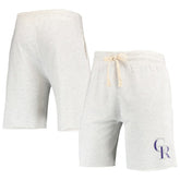 Colorado Rockies Concepts Sport Mainstream Terry Tri-Blend Shorts - Oatmeal - MLB Discount