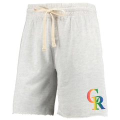 Colorado Rockies Concepts Sport Mainstream Logo Terry Tri-Blend Shorts - Oatmeal - MLB on Sale