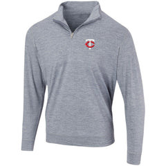 Minnesota Twins Peached Marled Yarn Quarter-Zip Pullover Jacket - Heathered Navy - MLB Discount