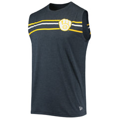 Milwaukee Brewers New Era Muscle Tank Top - Heathered Navy - New Era Lifestyle