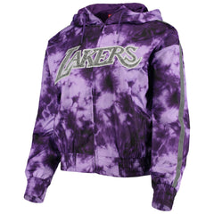 Los Angeles Lakers Women's Galaxy Sublimated Windbreaker Pullover Full-Zip Hoodie Purple | Mitchell & Ness discount