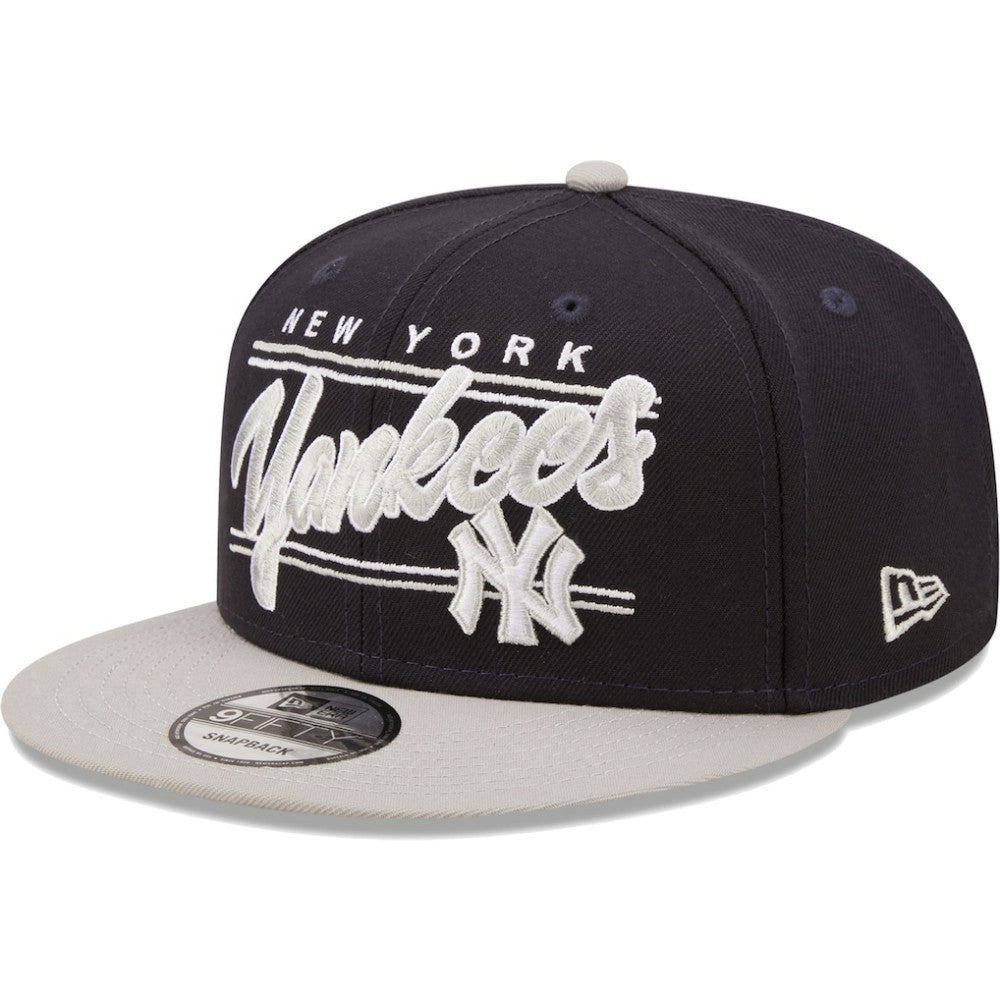 New York Yankees New Era Team Script 9FIFTY Adjustable Snapback Hat - Navy/Gray - New Era on Sale
