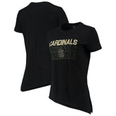 St. Louis Cardinals Levelwear Women's Birch Delta Asymmetrical T-Shirt - Black - MLB on Sale