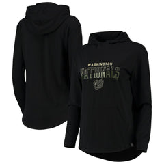 Washington Nationals Levelwear Women's Vivid Scuba Neck Pullover Hoodie - Black - MLB Lifestyle