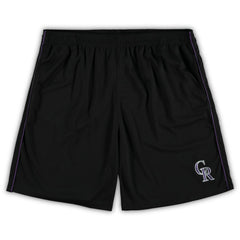 Colorado Rockies Big & Tall Mesh Shorts - Black - MLB Lifestyle