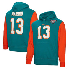 Mitchell & Ness Dan Marino Miami Dolphins Retired Player Name & Number Pullover Hoodie Aqua