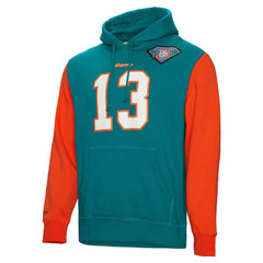 Mitchell & Ness Dan Marino Miami Dolphins Retired Player Name & Number Pullover Hoodie Aqua