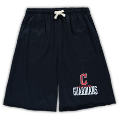 Cleveland Guardians Big & Tall French Terry Shorts - Navy - MLB Lifestyle